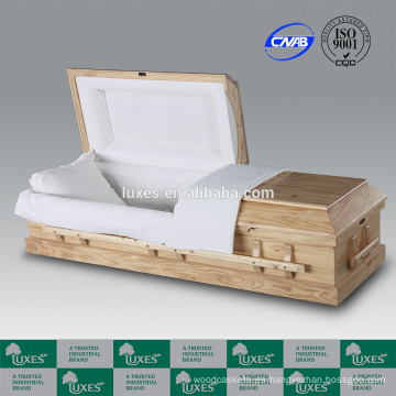 Caliente venta cremación ataúd LUXES americano / U.S. estilo ataúd de madera de pino de Clarion